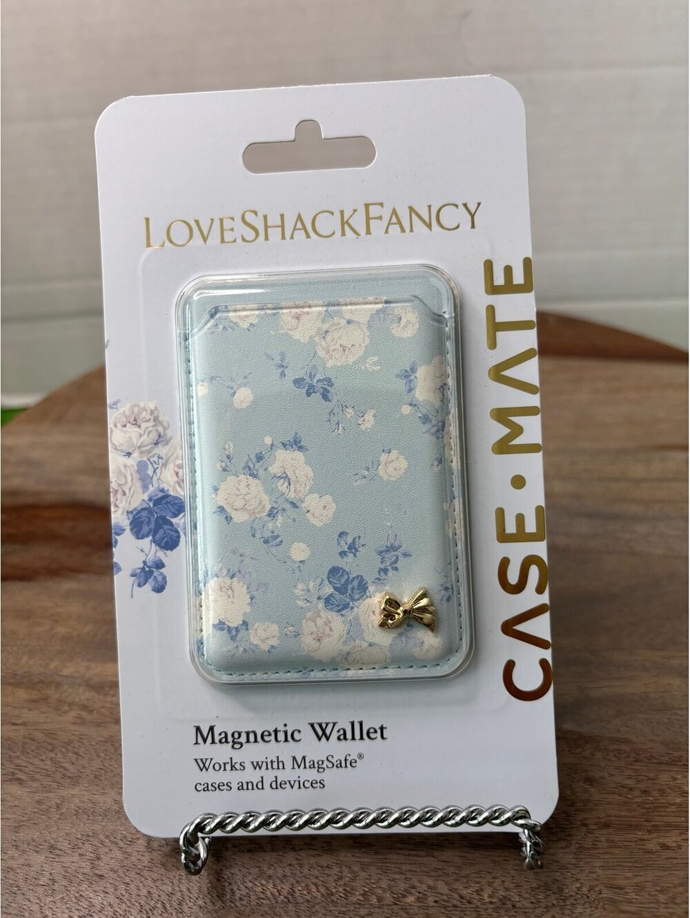 LoveShackFancy MagSafe Magnetic Wallet Case-Mate Blue Floral